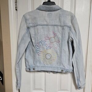 GAP Denim Jacket With Floral  Embroidered GAP Womens Medium